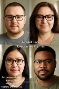 Discover the best eyeglass frames for a round face shape at Visionaryie.com — stylish rectangular, cat-eye, and geometric frames designed to add balance, definition, and elegance.