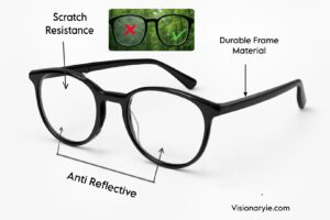 Explore scratch-resistant eyeglasses at Visionaryie.com — durable lenses designed to prevent scratches, extend eyewear life, and keep your vision clear every day.