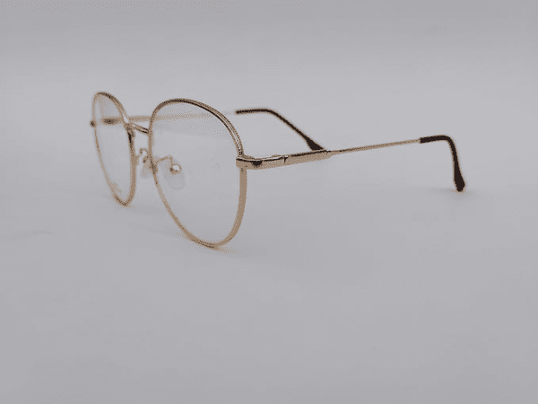 Trendy Gold Black Round Eyeglasses - Image 3