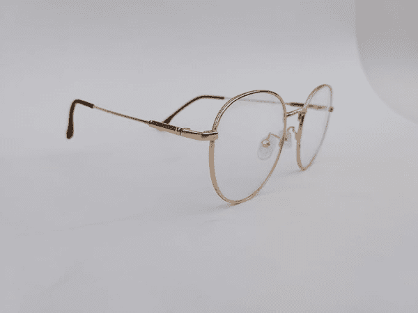Trendy Gold Black Round Eyeglasses - Image 2