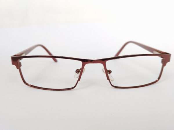 Copper Red Metal Frame Eyeglasses Rectangle - Image 2