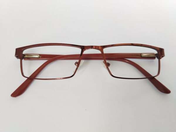 Stylish copper red metal eyeglasses rectangle with a sleek, durable frame, lightweight comfort, and modern aesthetic for men and women.