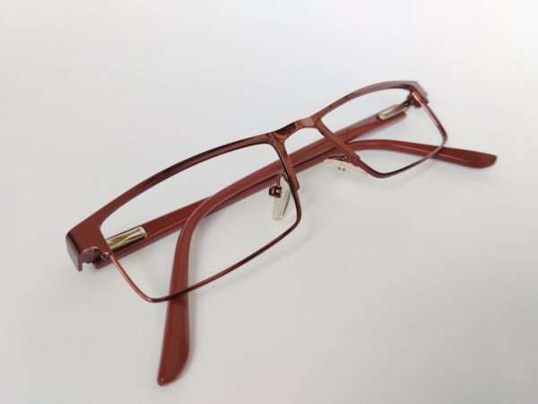 Copper Red Metal Frame Eyeglasses Rectangle - Image 5