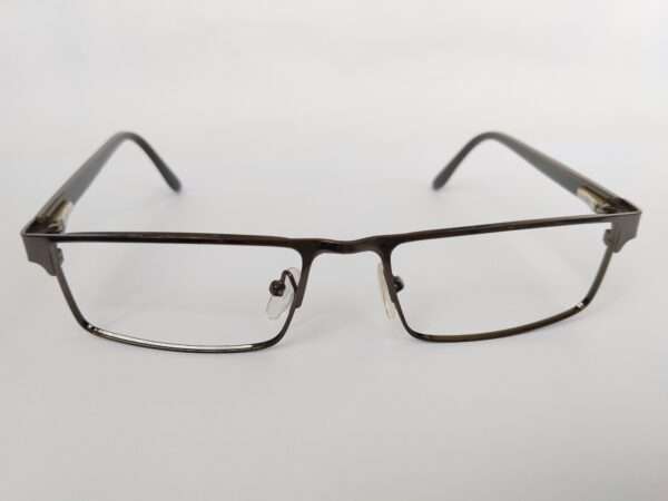 Black Grey Metal Rectangle Glasses with sleek modern design