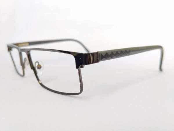 Black Grey Metal Rectangle Glasses with sleek modern design