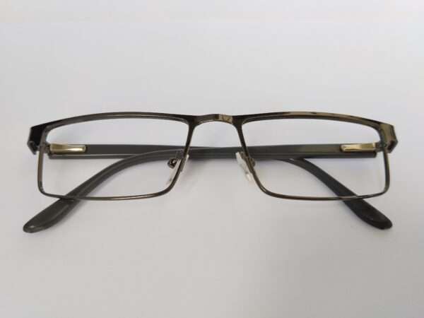 Black Grey Metal Rectangle Glasses with sleek modern design