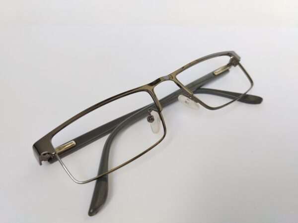 Black Grey Metal Rectangle Glasses with sleek modern design