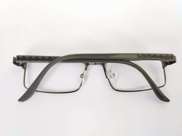 Black Grey Metal Rectangle Glasses with sleek modern design
