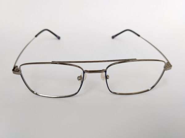 Metal blue grey aviator eyeglasses with lightweight durable frame and modern unisex style for everyday comfort.