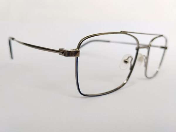 Metal blue grey aviator eyeglasses with lightweight durable frame and modern unisex style for everyday comfort.