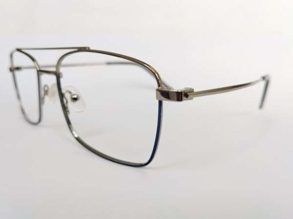 Metal blue grey aviator eyeglasses with lightweight durable frame and modern unisex style for everyday comfort.