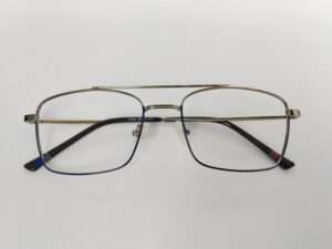 Metal Blue Grey Aviator Eyeglass Frame