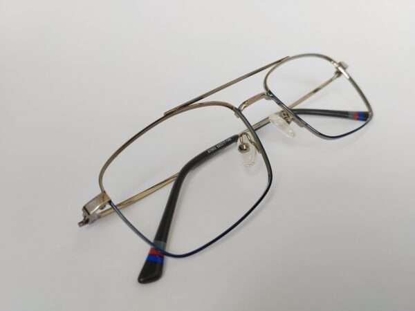 Metal blue grey aviator eyeglasses with lightweight durable frame and modern unisex style for everyday comfort.