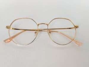 Gold Metal Retro Computer Eyeglasses