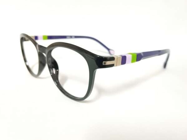 Lightweight black and violet eyeglass frame for children