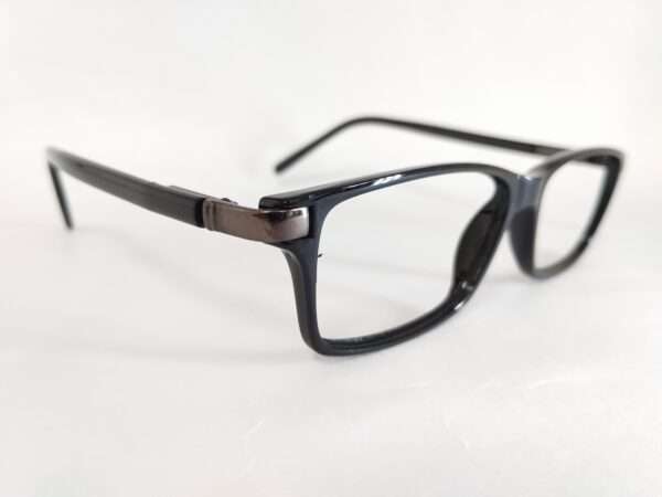 Black square frame glasses with a bold, structured silhouette and a contemporary finish