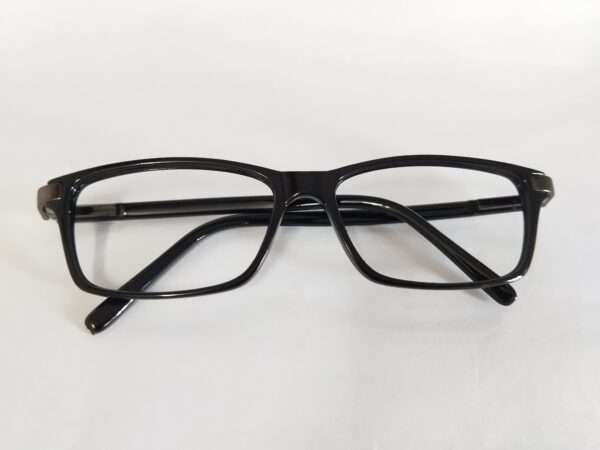 Black square frame glasses with a bold, structured silhouette and a contemporary finish