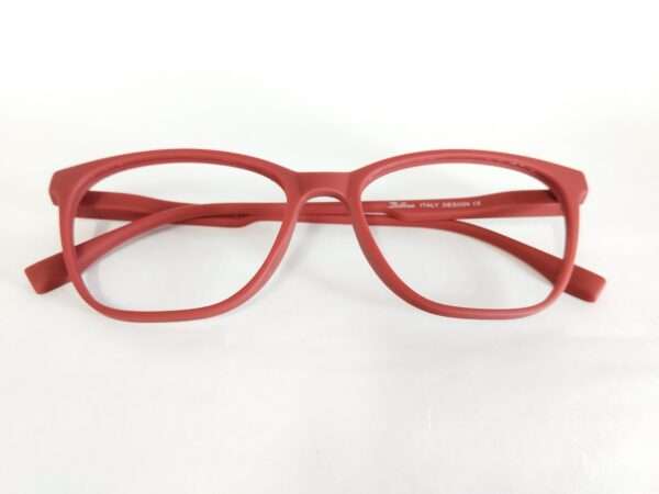 Matte maroon eyeglass frames with a modern design