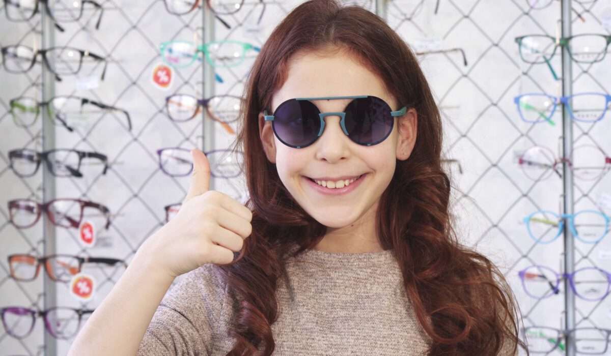 “Close-up of durable kids eyeglasses frames in vibrant colors on display”