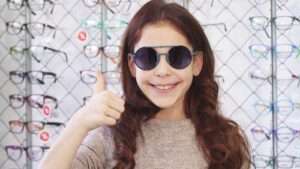 “Close-up of durable kids eyeglasses frames in vibrant colors on display”
