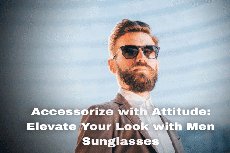 Confident man in fashionable sunglasses posing outdoors, highlighting modern men sunglasses from Visionaryie.com for a bold and stylish look.