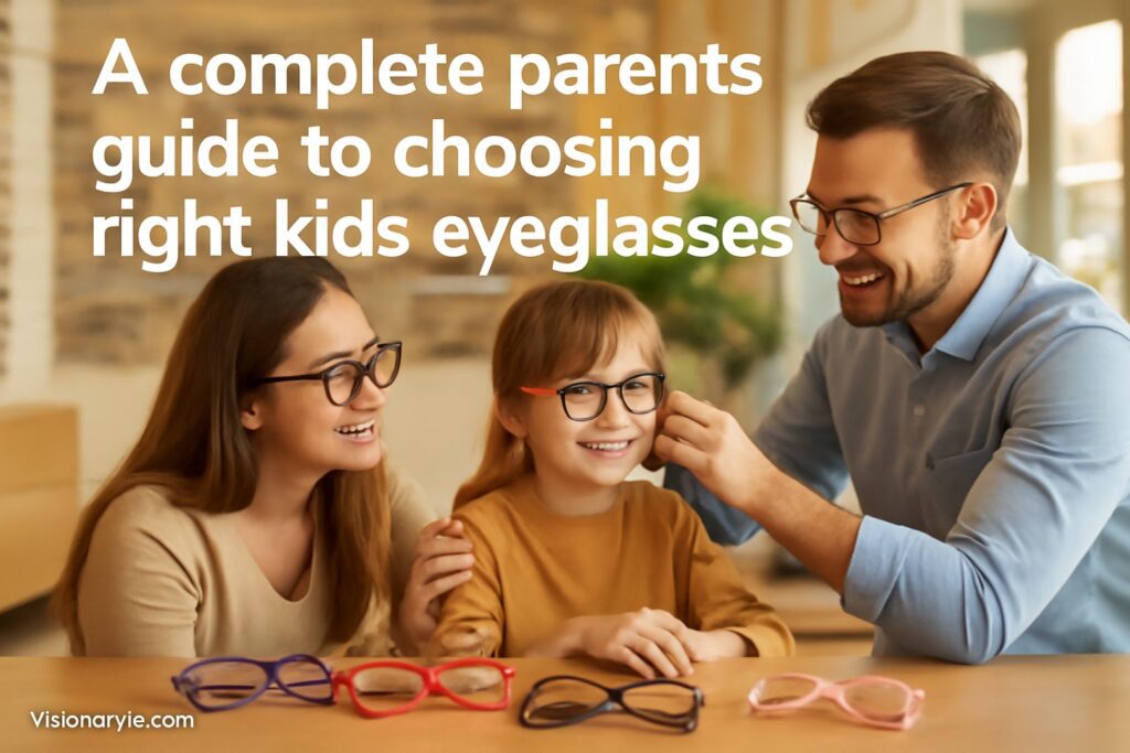 Kids glasses at Visionaryie.com featuring durable frames, stylish designs, and prescription lenses with blue light protection for toddlers to teens.