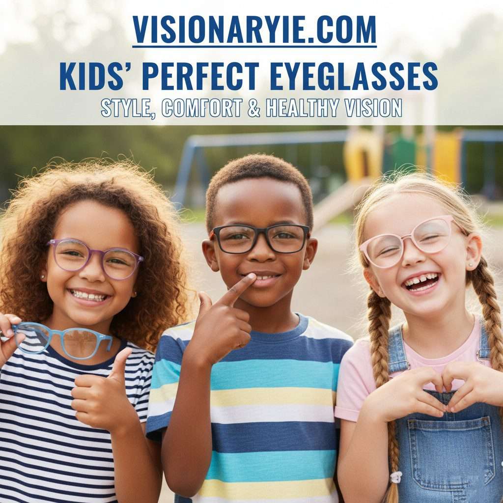 Kids perfect eyeglasses collection at Visionaryie with colorful, durable, and comfortable frames for children of all ages.