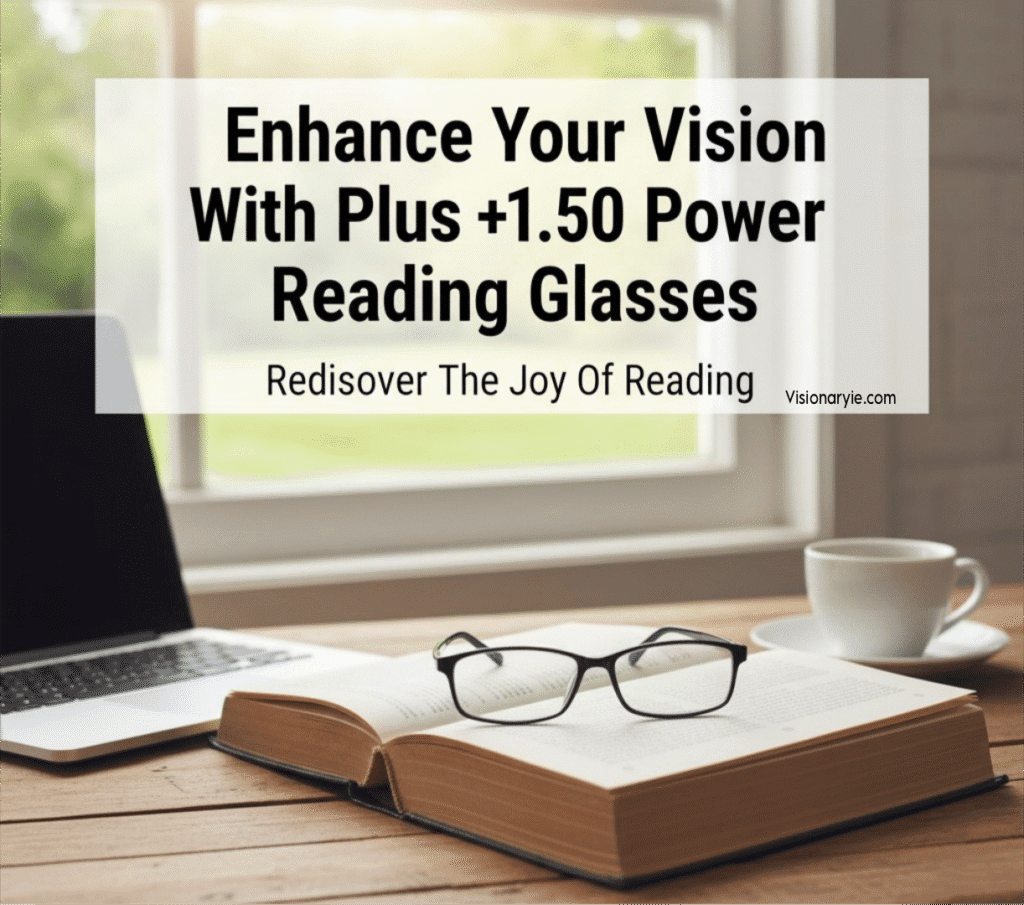 Elegant Plus +1.50 Power Reading Glasses for men and women at Visionaryie.com