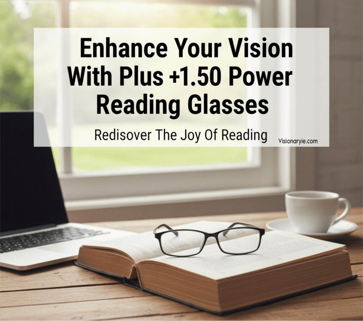 Elegant Plus +1.50 Power Reading Glasses for men and women at Visionaryie.com
