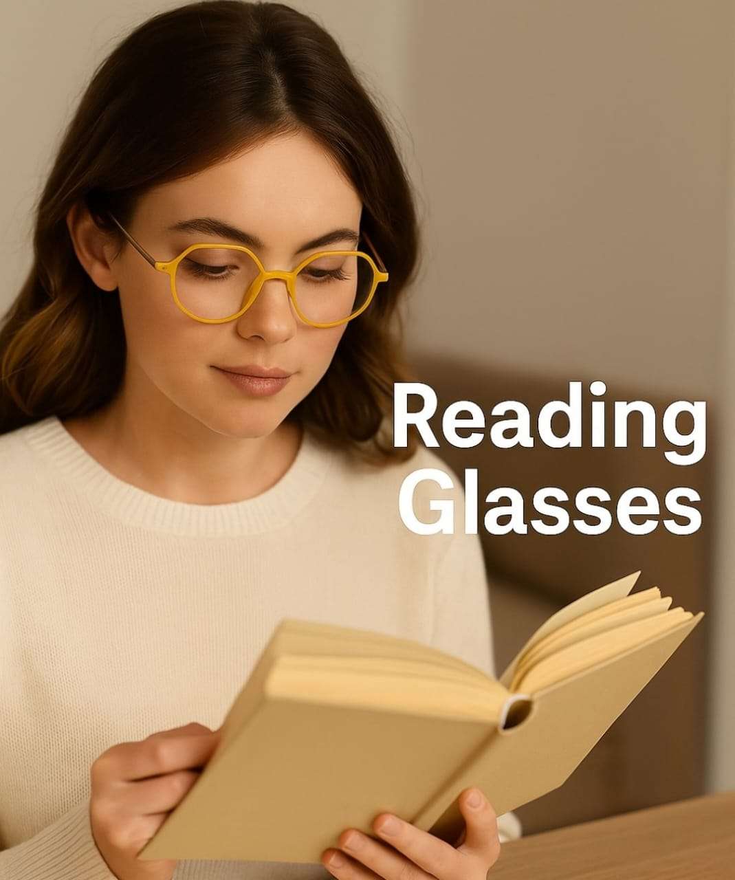 Close-up of designer reading glasses for women from Visionaryie