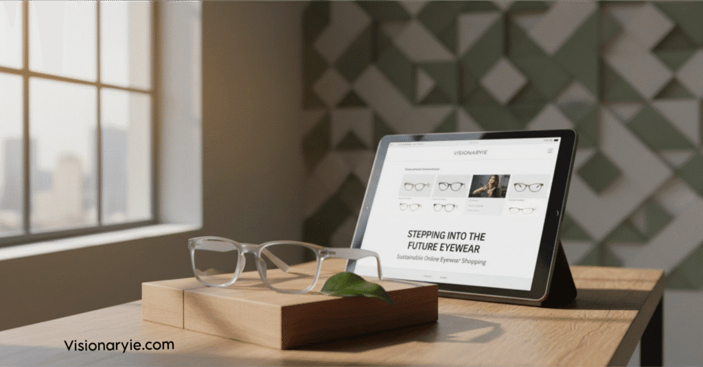 Future eyewear collection at Visionaryie showcasing sustainable, stylish, and modern eyeglass frames.