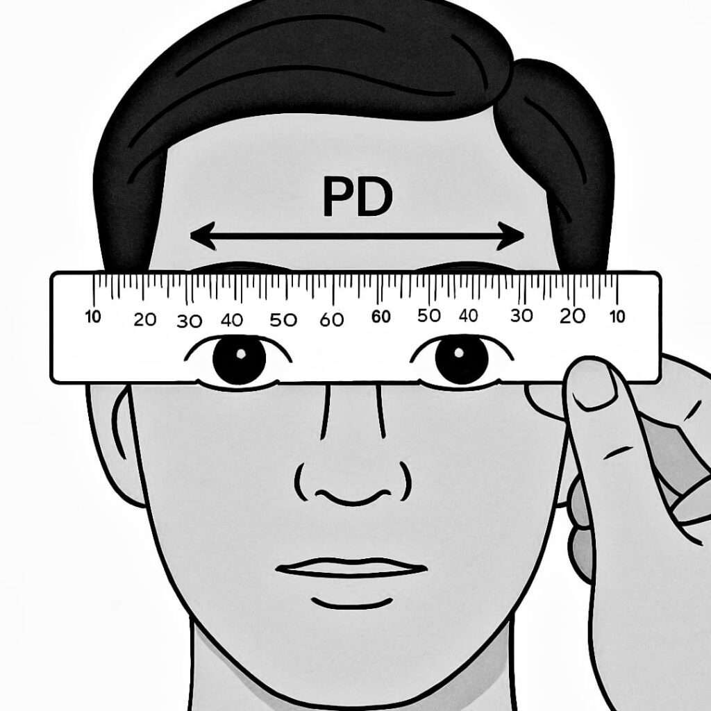 Easy online pupillary distance measure tool at Visionaryie.com for accurate prescription glasses fitting