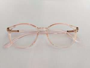 Glossy Light Pink Oval Eyeglasses Frames