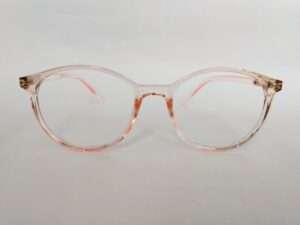 Glossy Light Pink Oval Eyeglasses Frames