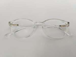 Glossy Crystal Clear Oval Eyeglasses Frames