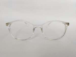 Glossy Crystal Clear Oval Eyeglasses Frames