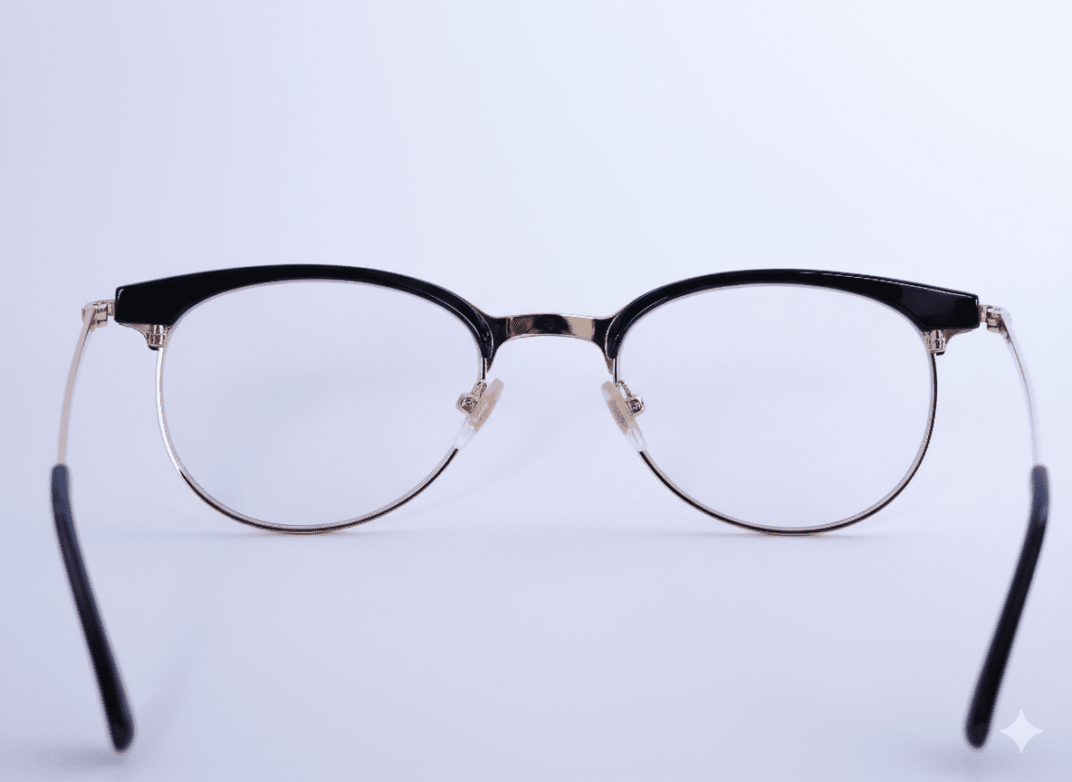Black Gold Cat Eye progressive Reading Glasses with metal frame featuring black exterior and gold accents, designed for stylish and comfortable reading.