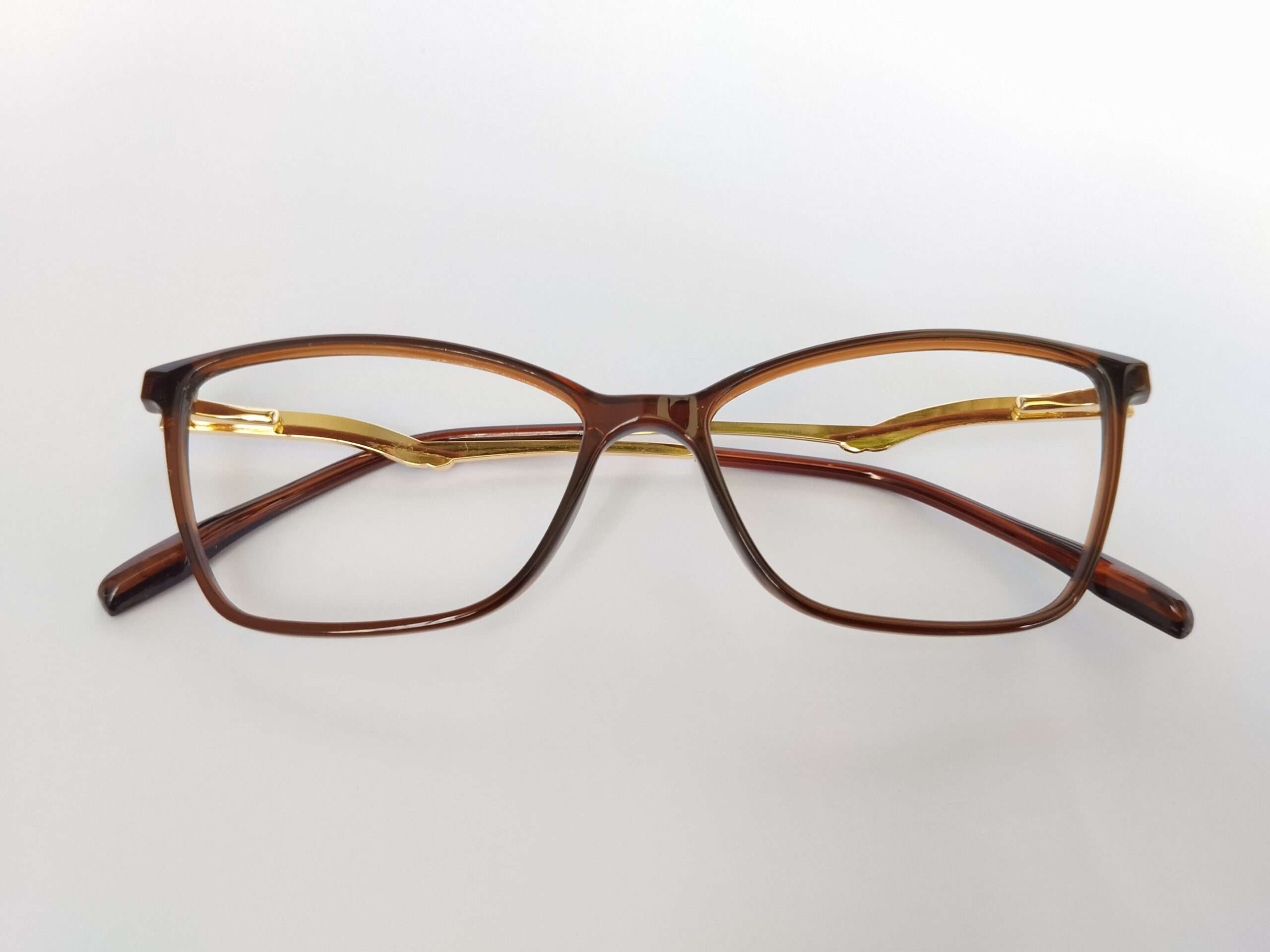Brown Gold Cat Eye Reading Glasses Online with warm brown frame, gold accents, and clear magnifying lenses designed for stylish everyday reading.