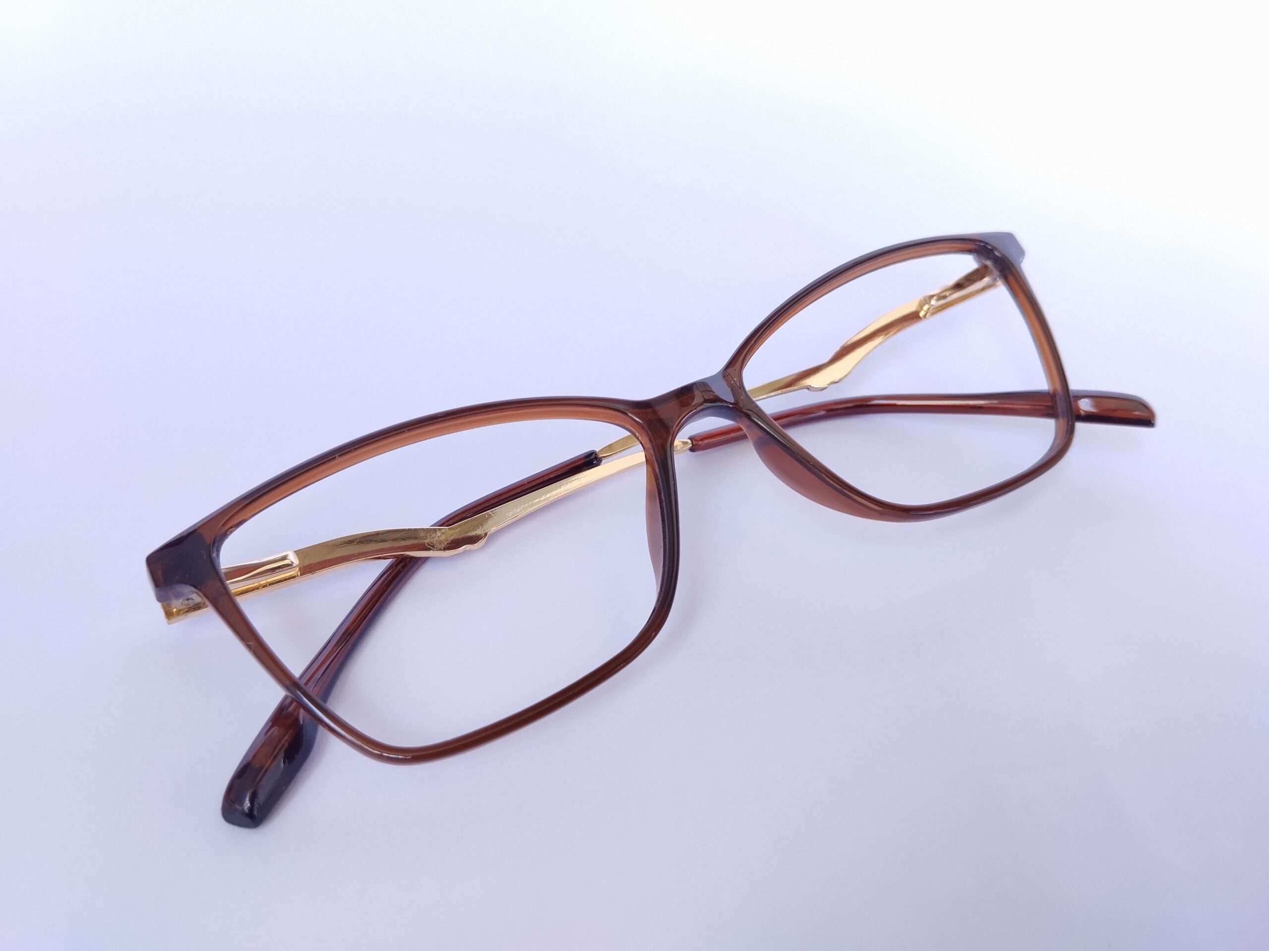 Brown Gold Cat Eye Reading Glasses Online with warm brown frame, gold accents, and clear magnifying lenses designed for stylish everyday reading.
