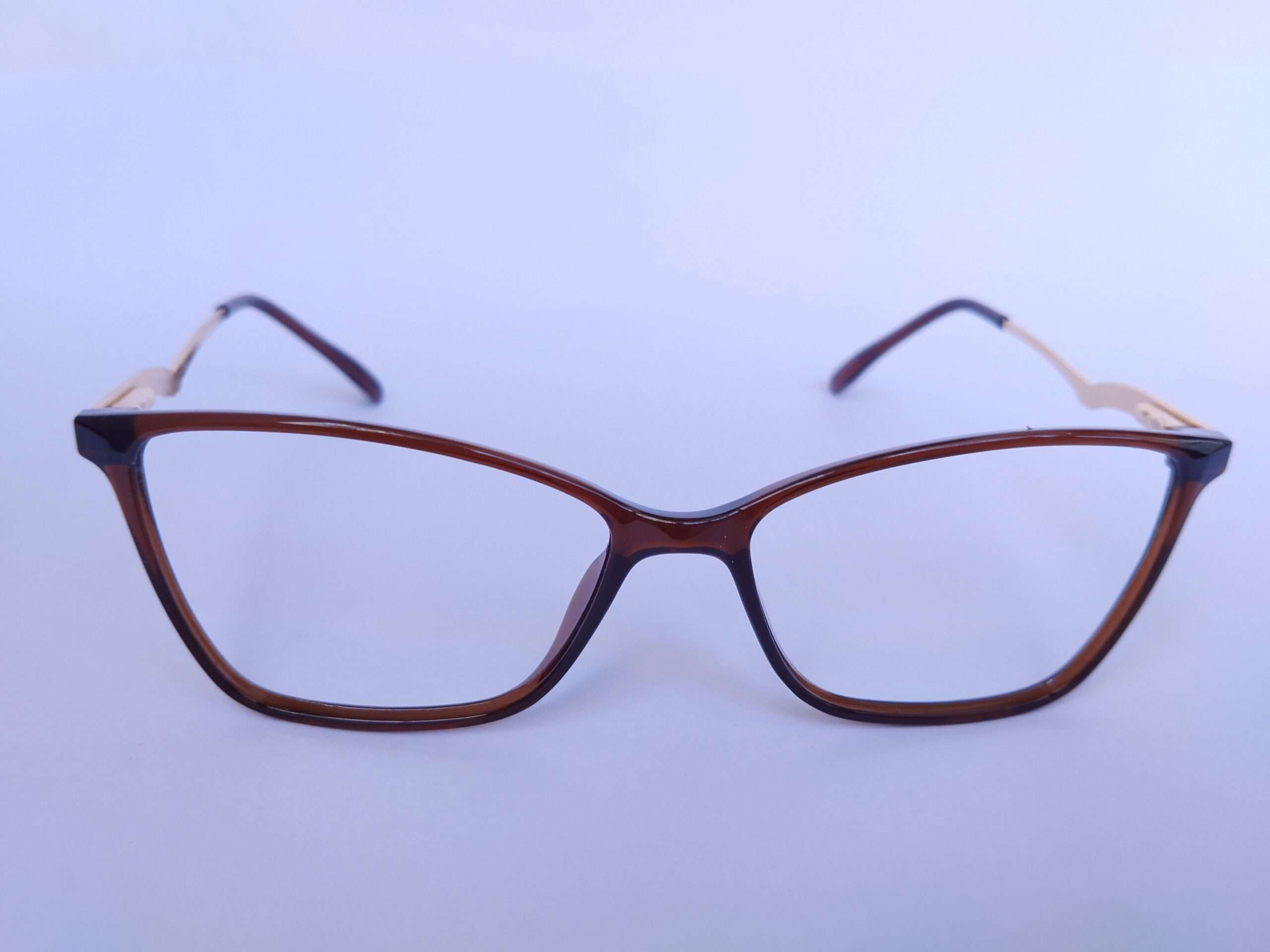 Brown Gold Cat Eye Reading Glasses Online with warm brown frame, gold accents, and clear magnifying lenses designed for stylish everyday reading.