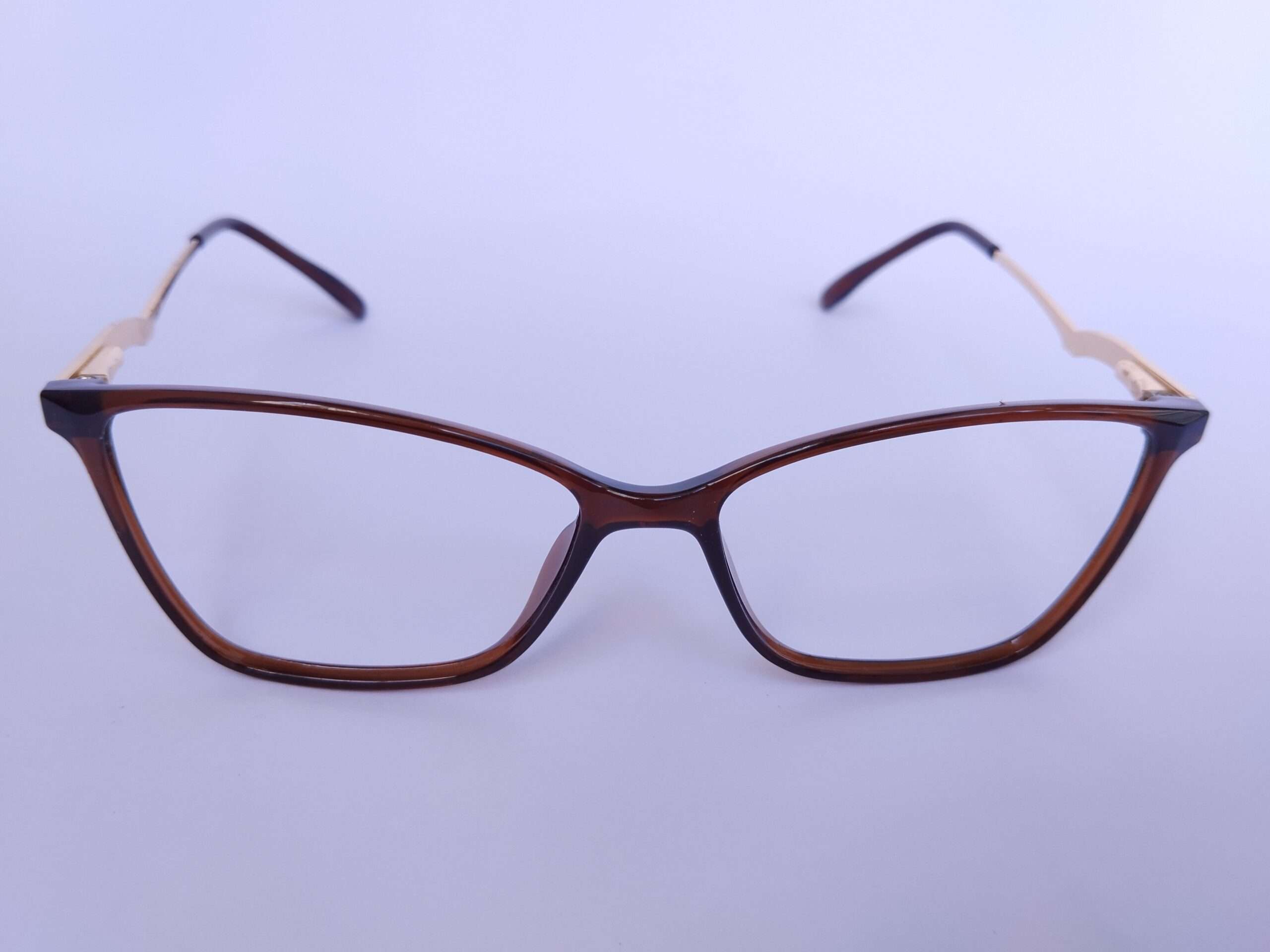 Brown Gold Cat Eye Reading Glasses Online with warm brown frame, gold accents, and clear magnifying lenses designed for stylish everyday reading.