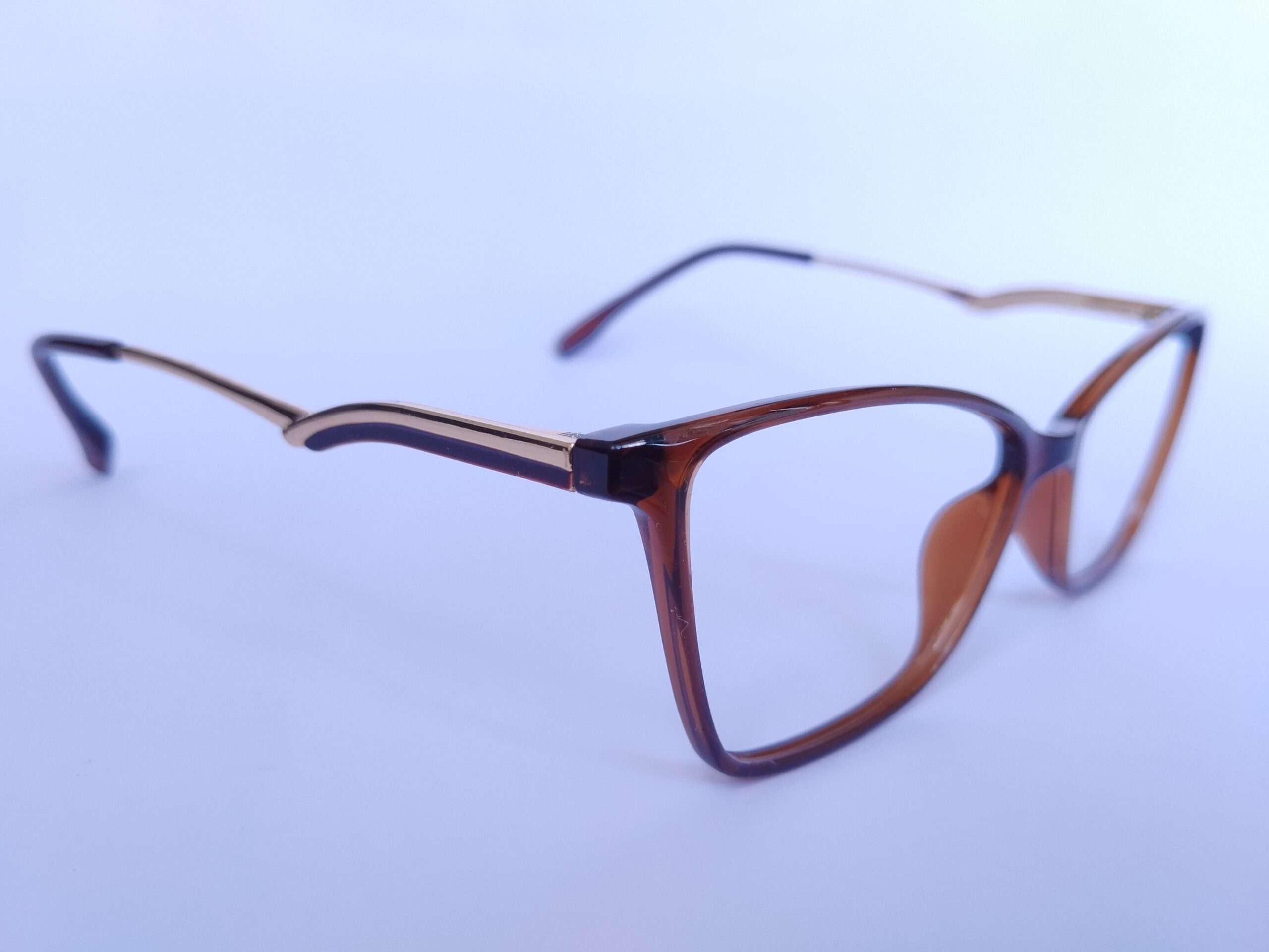 Brown Gold Cat Eye Reading Glasses Online with warm brown frame, gold accents, and clear magnifying lenses designed for stylish everyday reading.