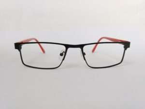 Black Red Metal Full Frame Reading Glasses