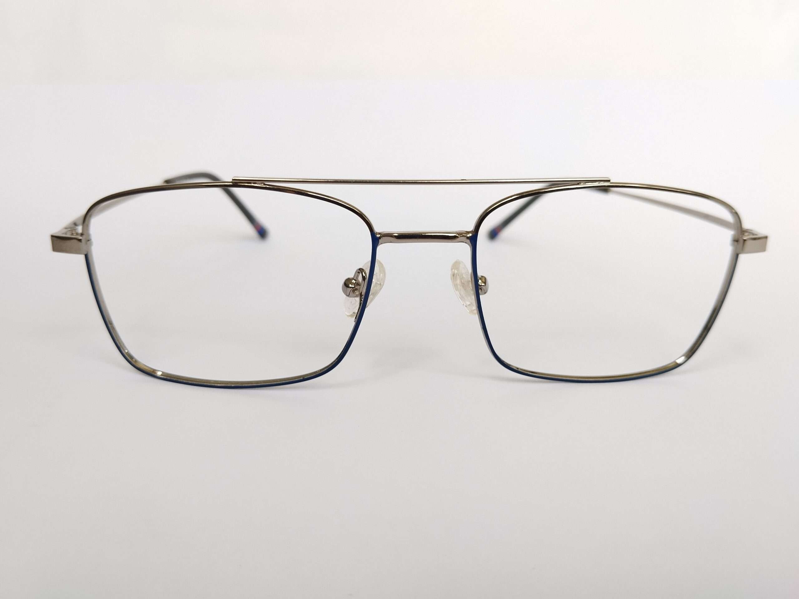 Blue grey metal aviator best reading glasses with lightweight frame and comfortable nose pads.