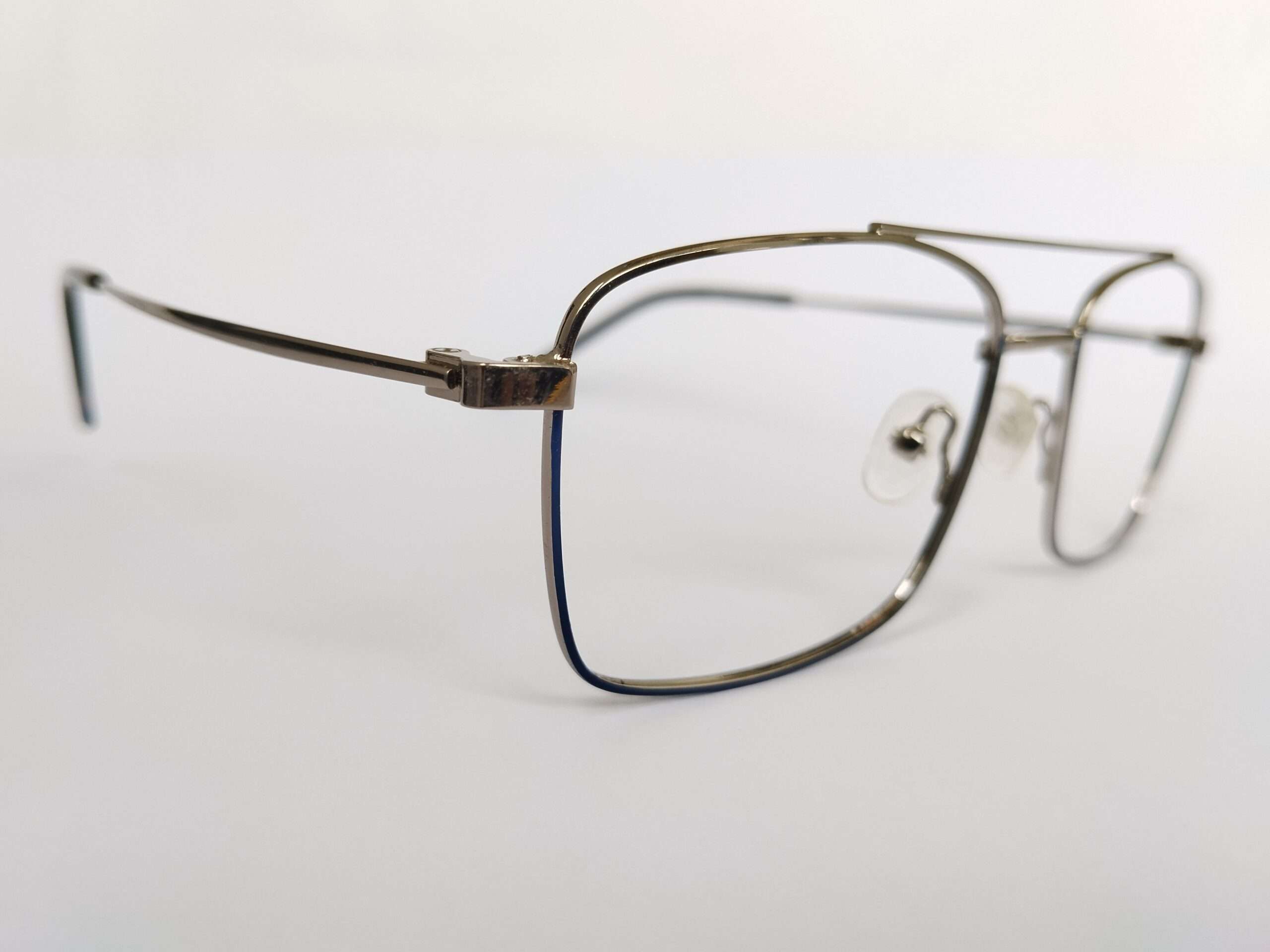 Blue grey metal aviator best reading glasses with lightweight frame and comfortable nose pads.