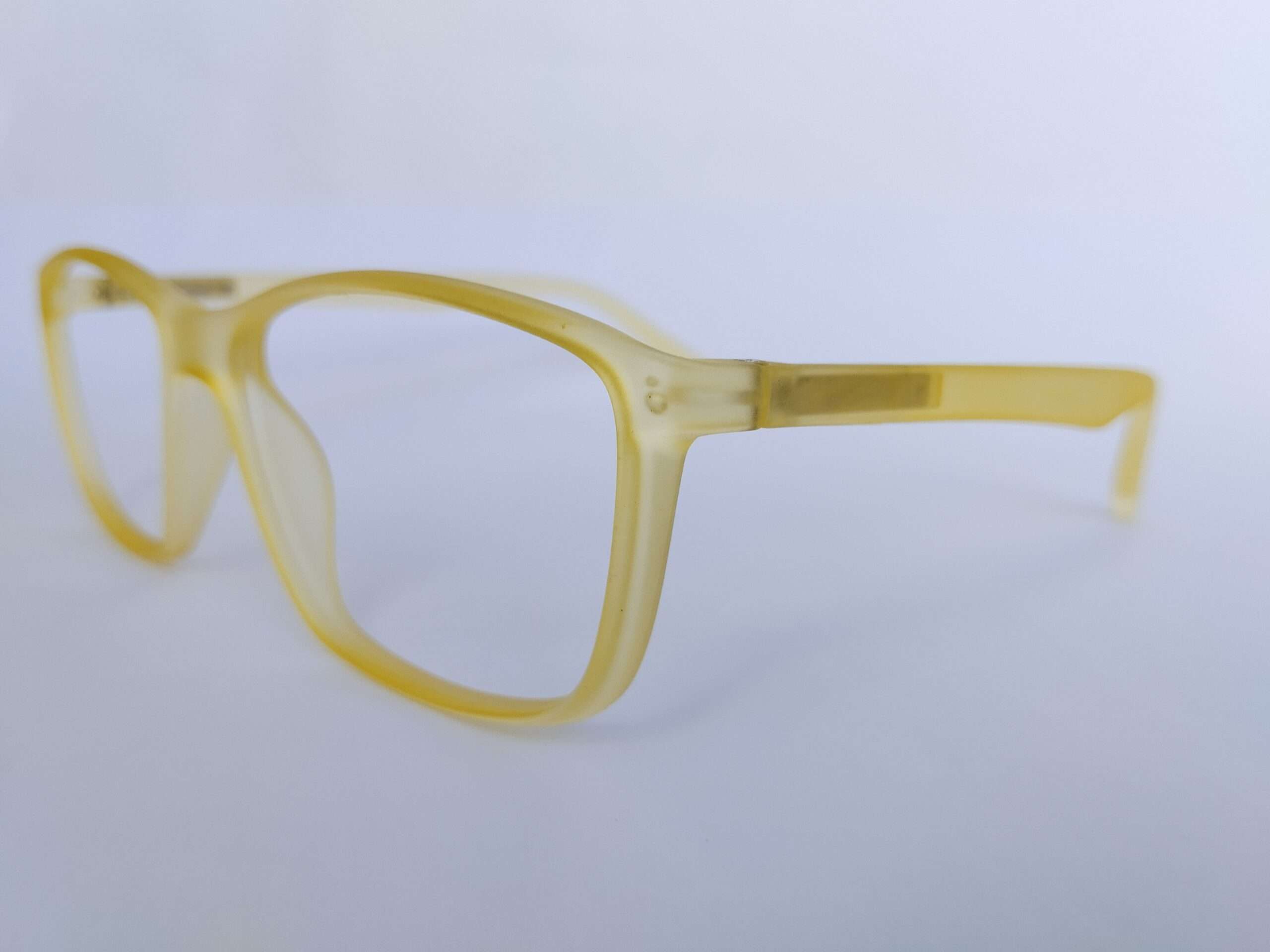 Matte yellow anti glare reading glasses with slim full-frame lightweight design