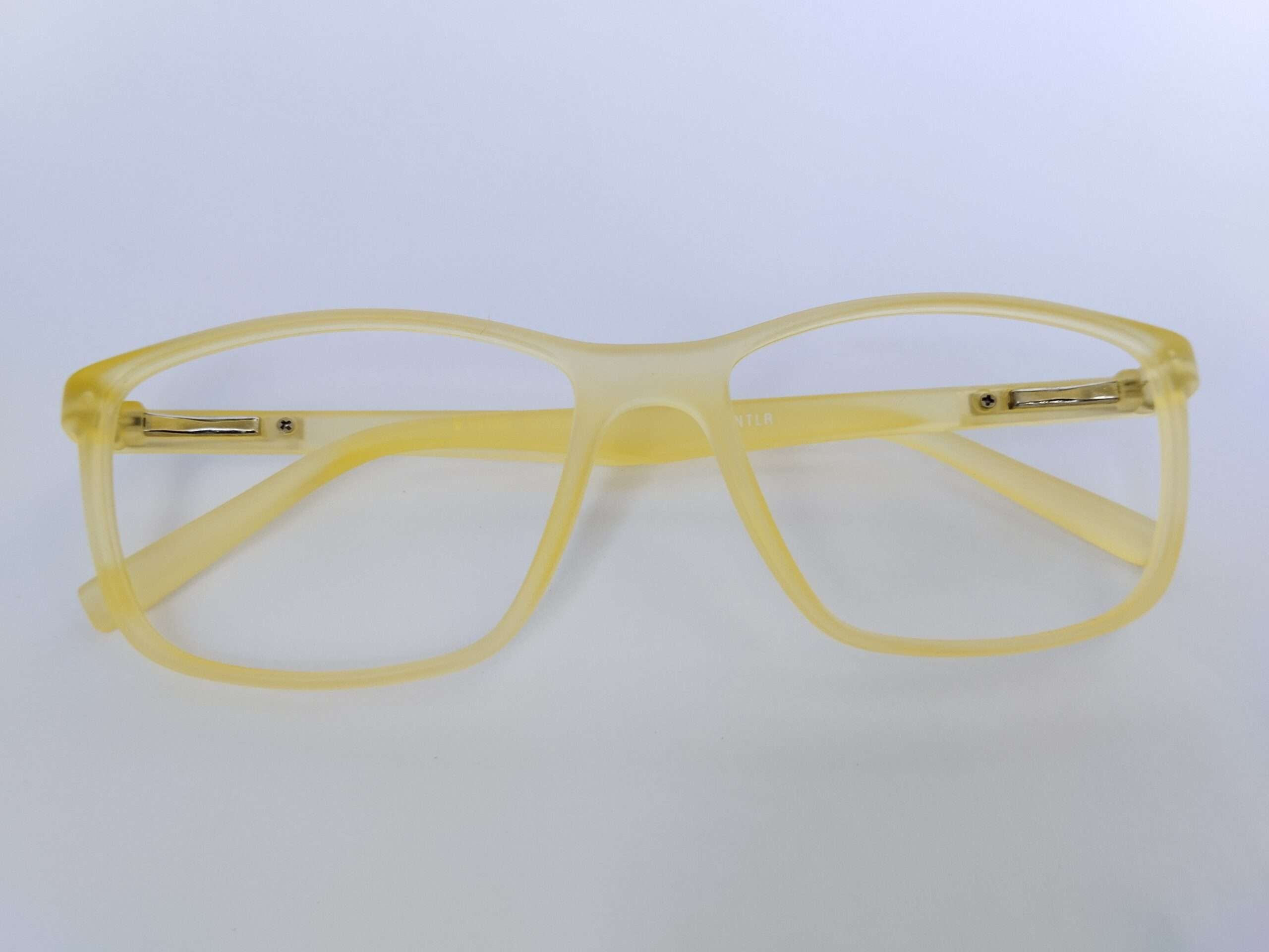 Matte yellow anti glare reading glasses with slim full-frame lightweight design