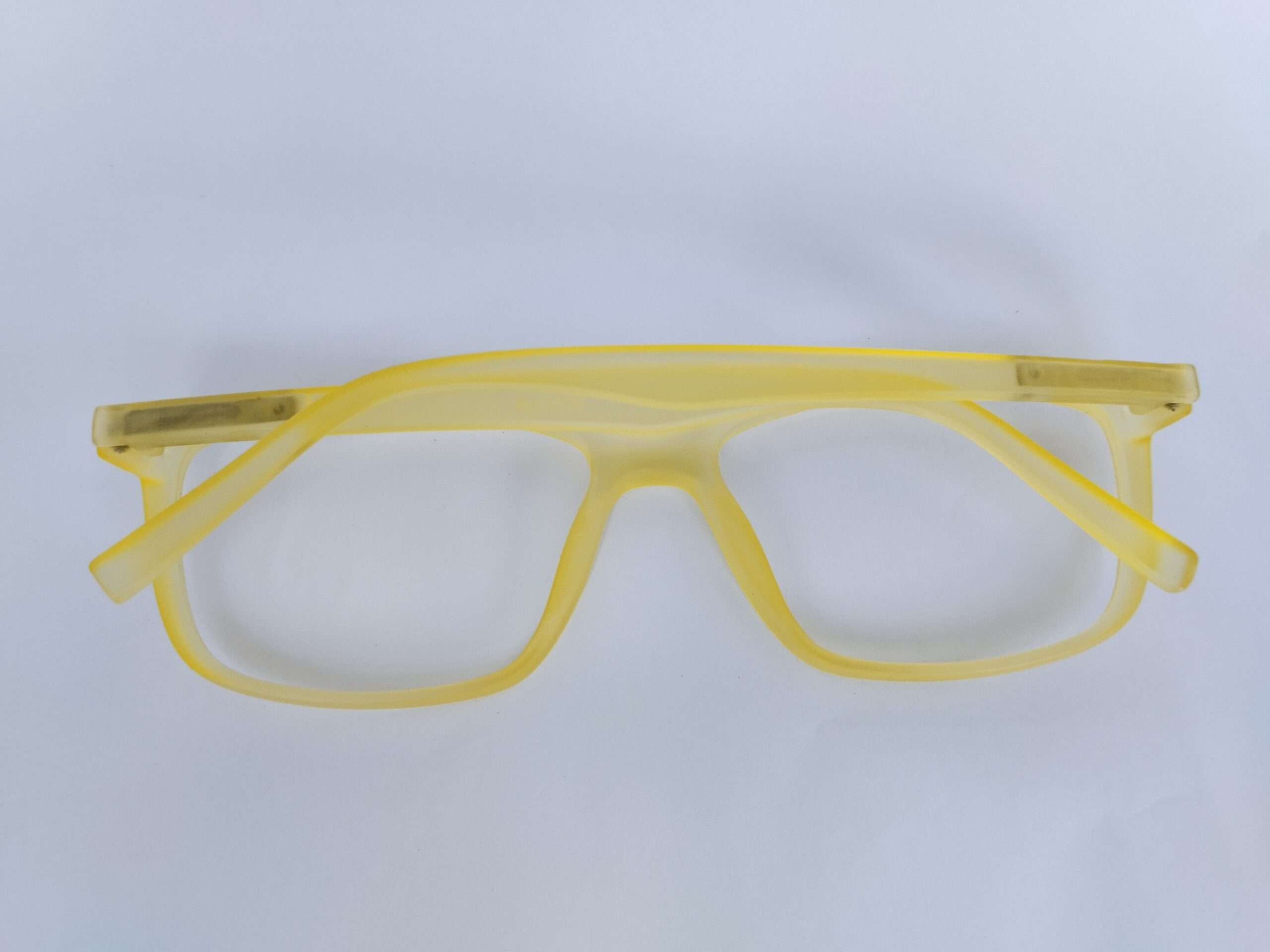 Matte yellow anti glare reading glasses with slim full-frame lightweight design
