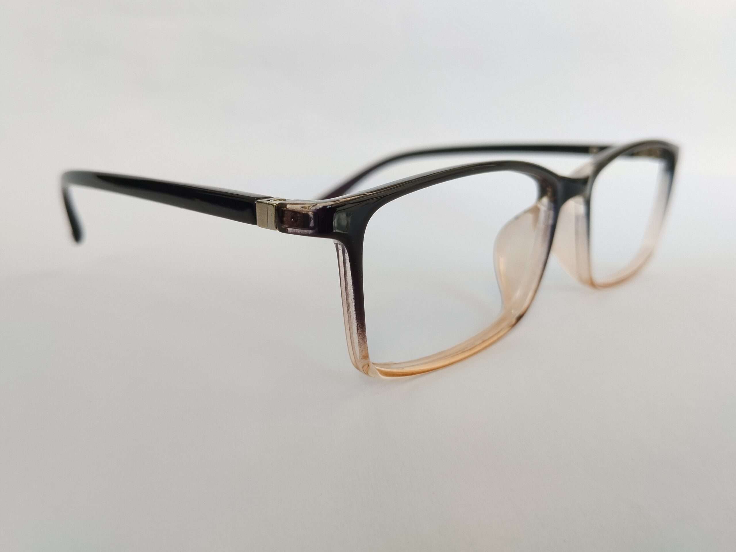 Black brown shade specs for computer glasses with sleek dual-tone frame and modern digital-friendly design.