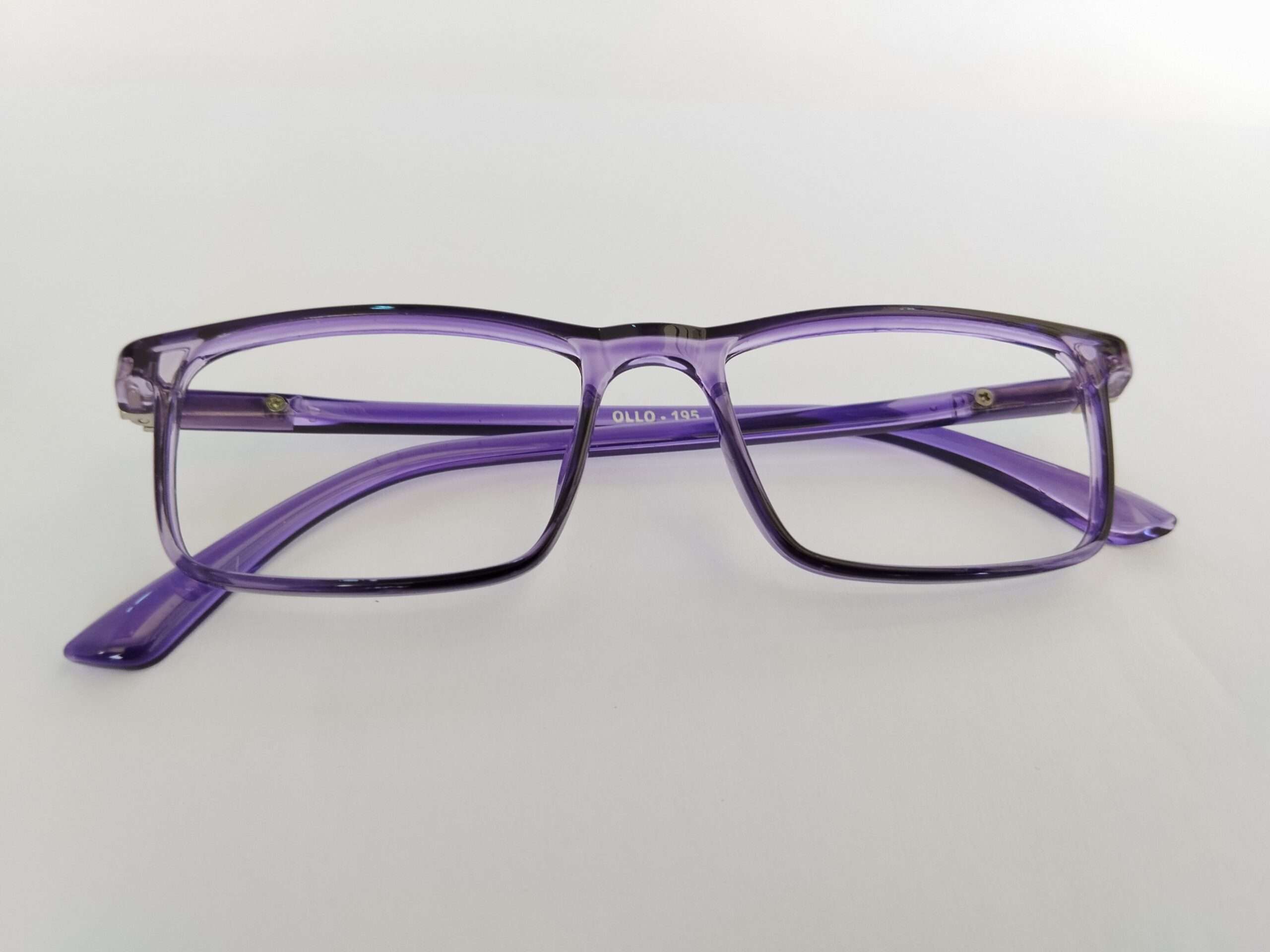Violet small square frame glasses with modern stylish lightweight